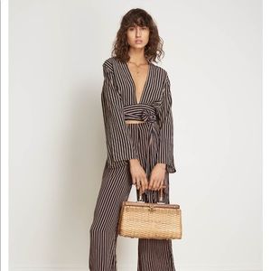 Faithfull the brand San Marino stripe wrap dress.